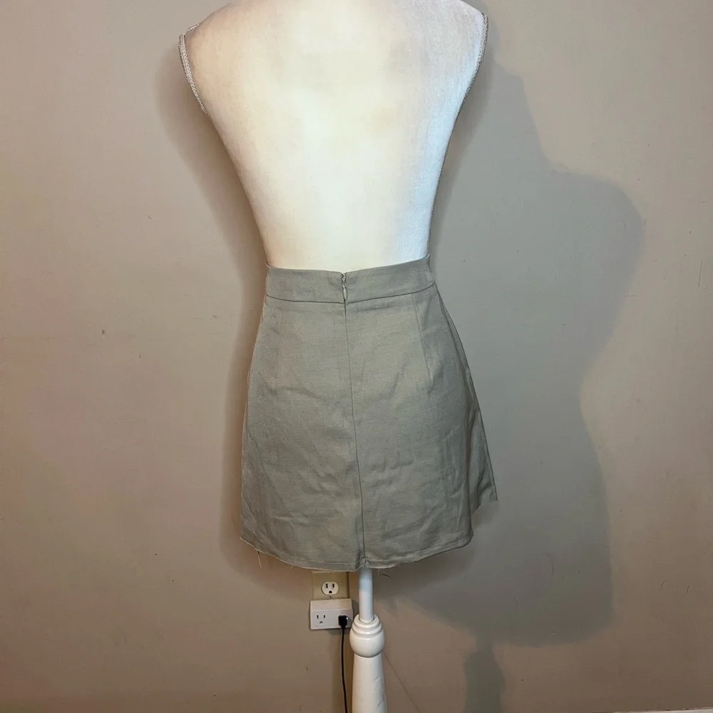 Topshop Beige Pleated Skirt